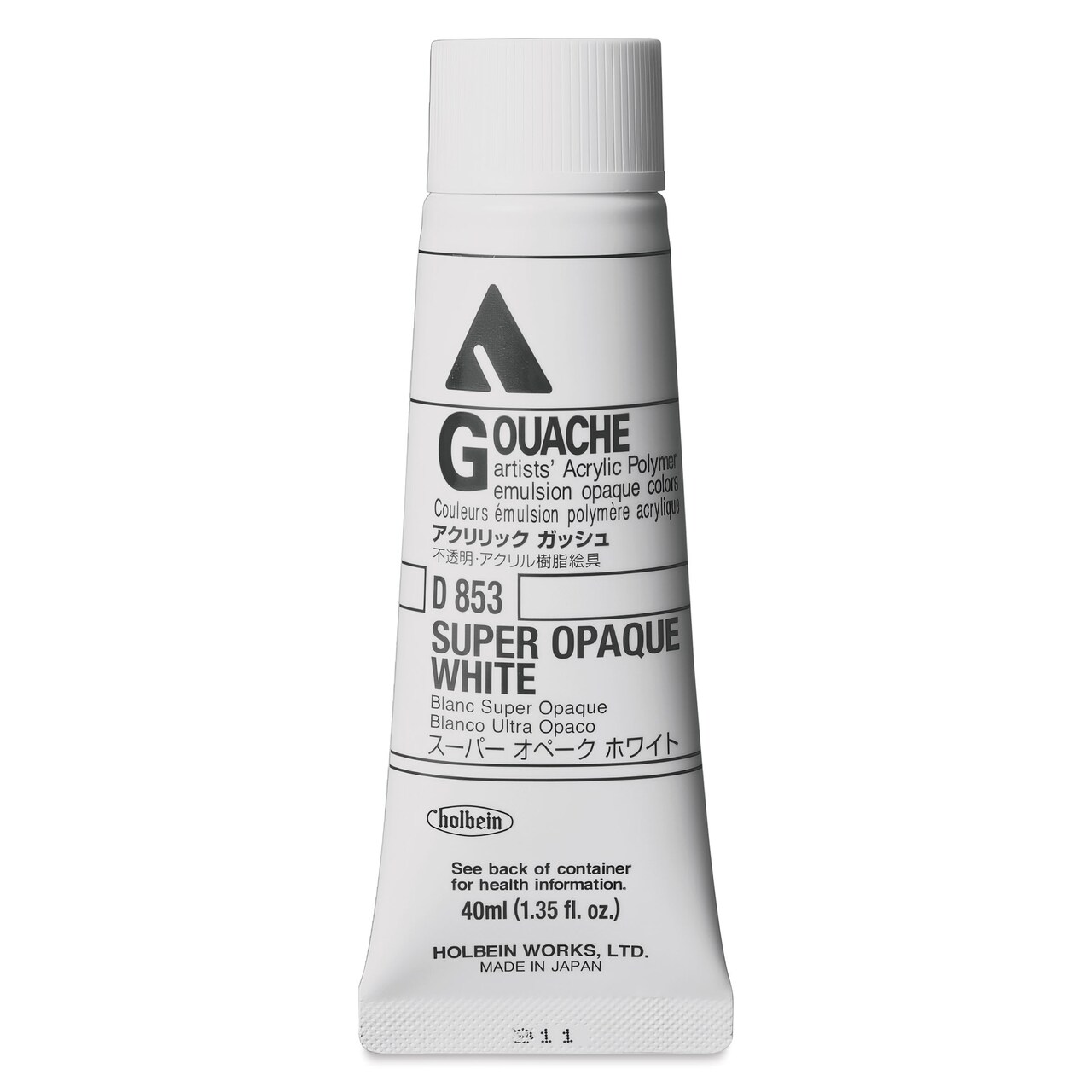Holbein Acryla Gouache - Super Opaque White, 40 ml tube